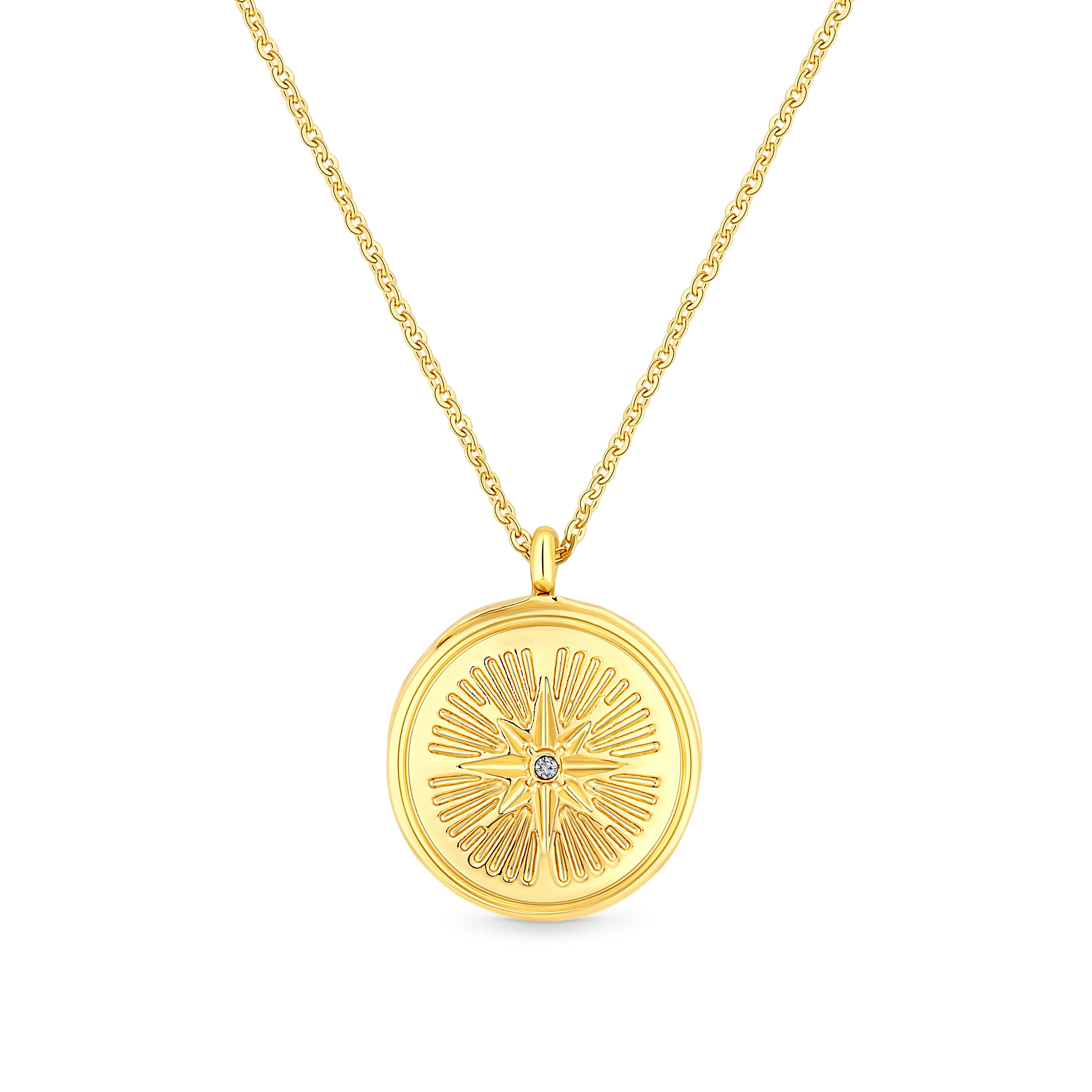 Compass locket gold