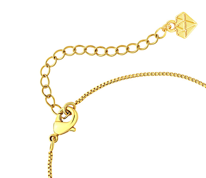 Cross bracelet with crystals in yellow gold platin
