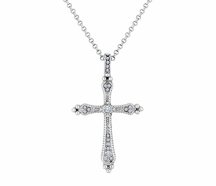 Large Cross Pendant with Crystals