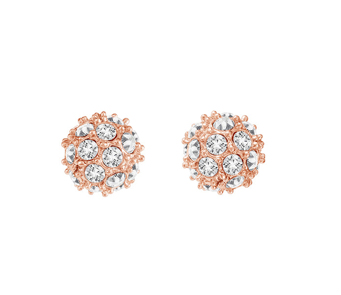 Crystal Ball Stud in Rose Gold Plating