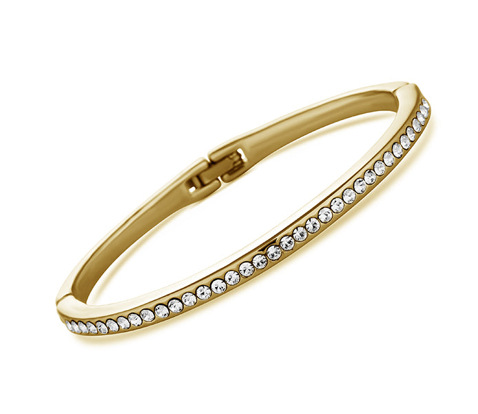 Crystal Bangle in Gold Plate