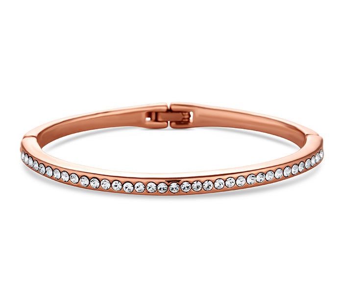 Crystal Bangle in Rose Gold Plate