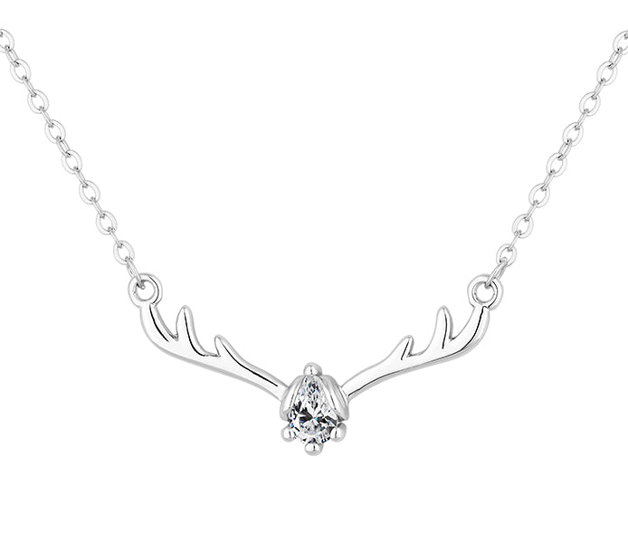 Deer Antler Necklace with Crystal