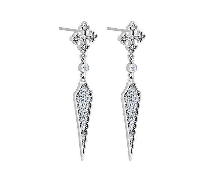 Drop Earrings with Crystals