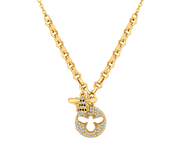 Multi Charm Bee Pendant in Gold