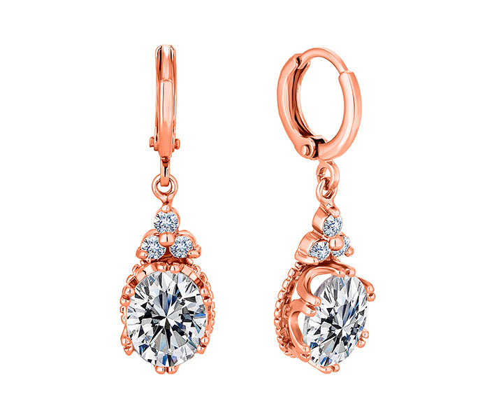 Elliptical Earrings in Rose Gold Plating