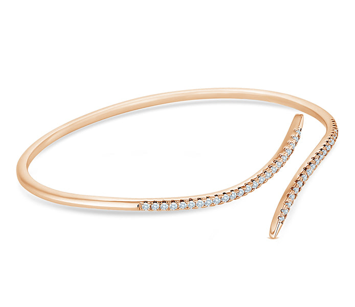 Entwine Bangle in rose gold plating