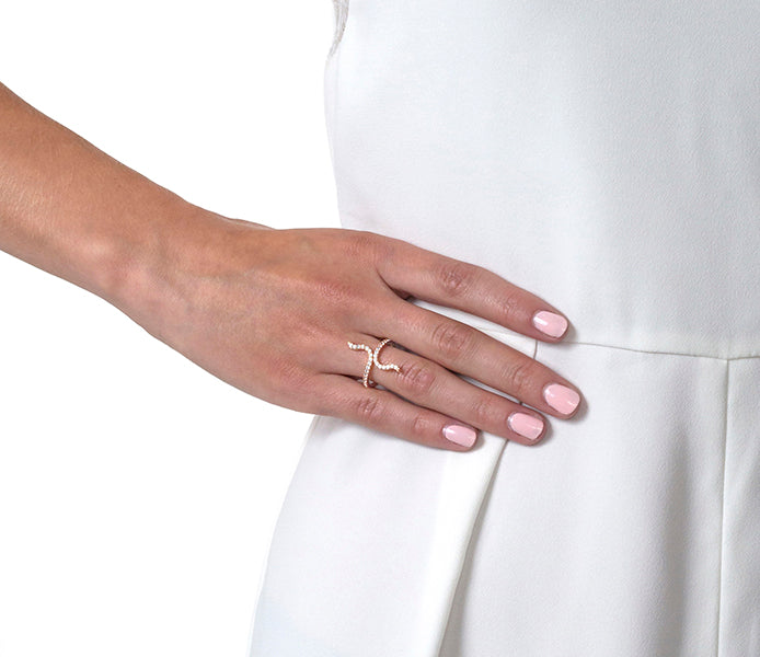 Entwine Ring in rose gold plating