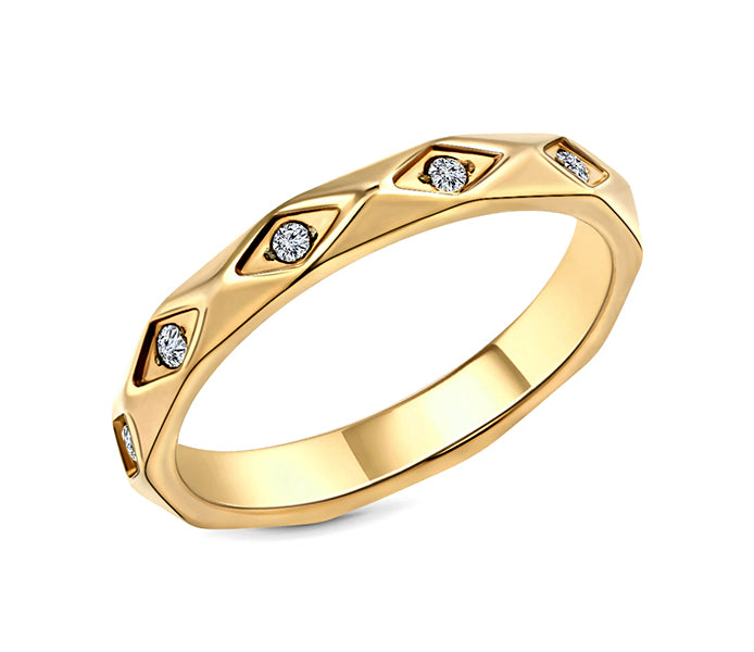 Faceted Ring in Gold Plating
