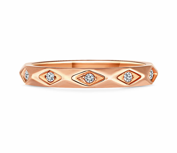 Faceted Ring In rose gold plating