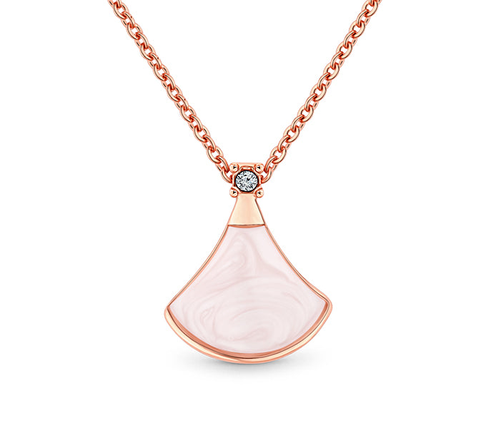 Fan pendant in rose gold plating