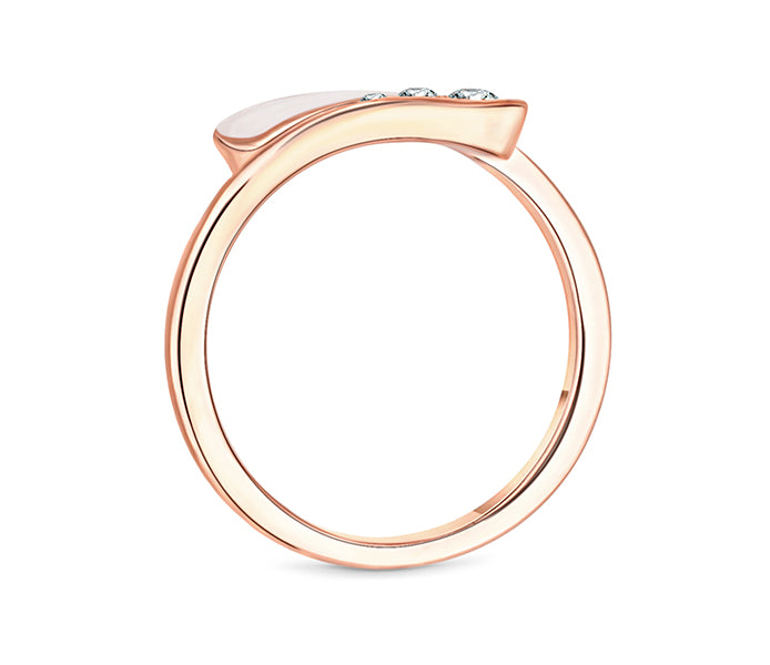 Fan ring in rose gold plating size 6