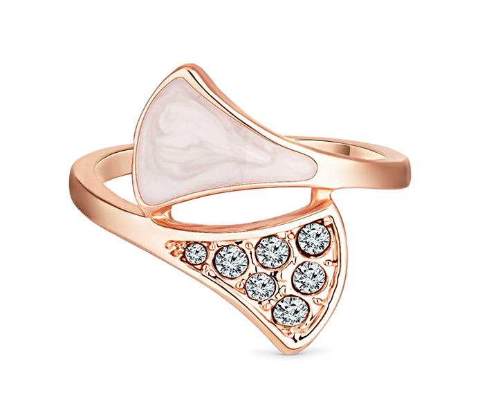 Fan ring in rose gold plating size 6