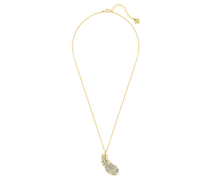 Feather pendant in yellow gold plating