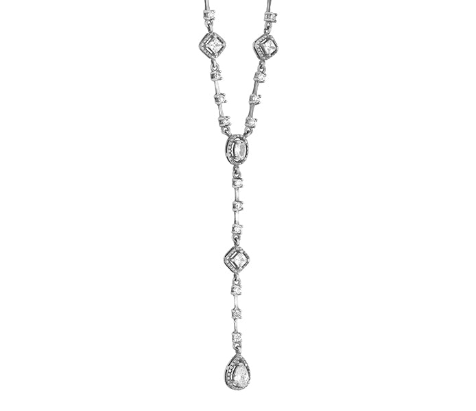 Flare Necklace in Rhodium