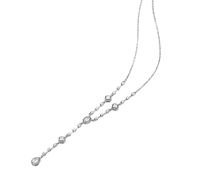 Flare Necklace in Rhodium