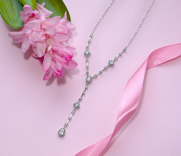 Flare Necklace in Rhodium