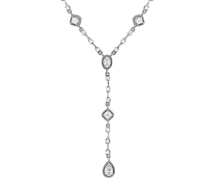 Flare Necklace in Rhodium