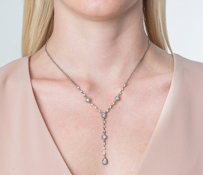 Flare Necklace in Rhodium