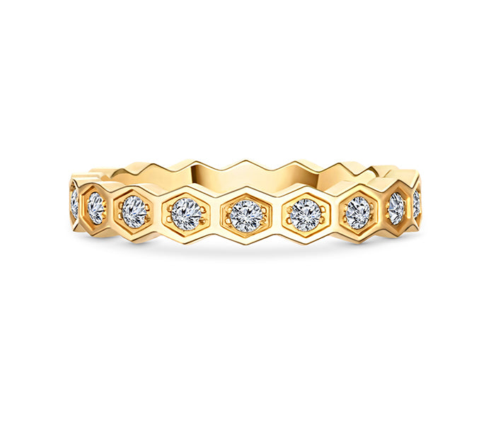 Hex Ring in Gold Plating