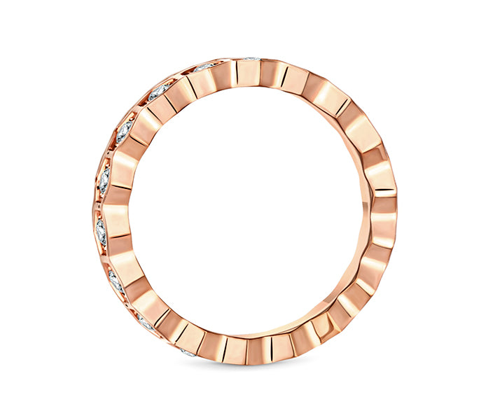 Hex Ring in Rose Gold Plating