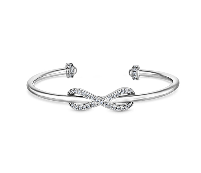 Infinity Cuff Bangle with Crystals