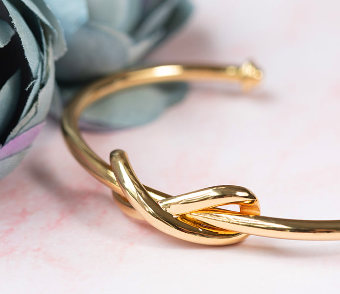 Infinity Cuff Bangle in Gold Plating
