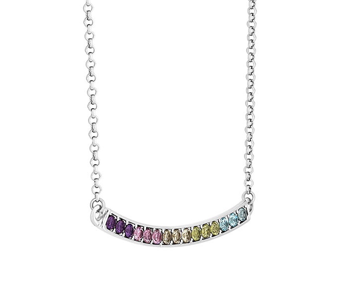 Necklace with Multi Coloured Crystals