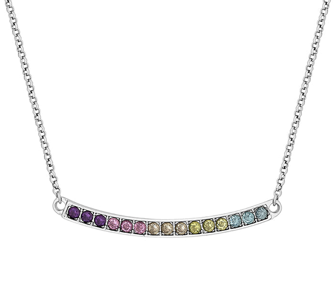 Necklace with Multi Coloured Crystals