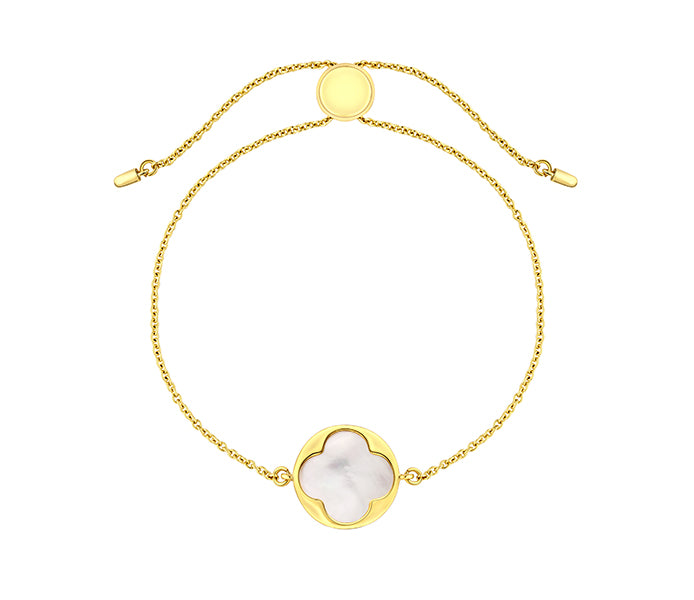 Pearl Clover Bracelet in Gold Plating