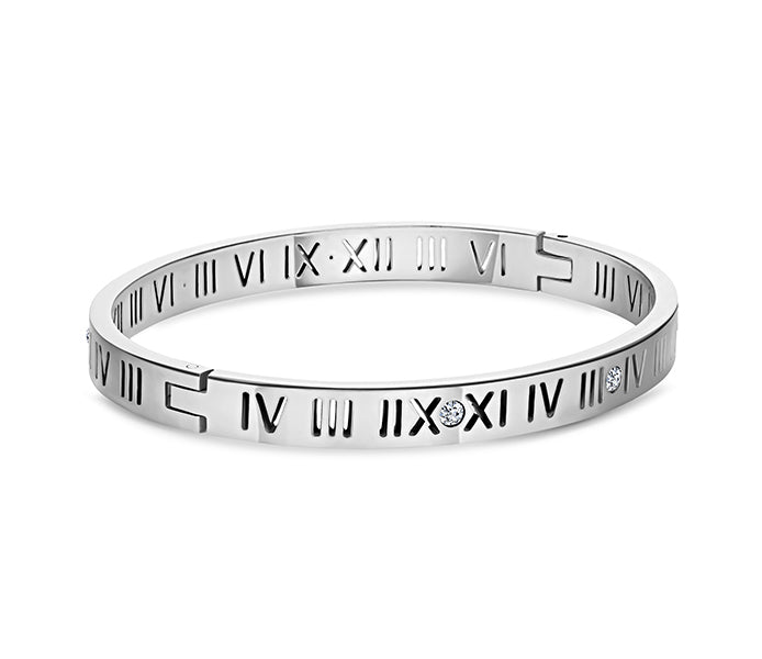 Prophecy Bangle in Rhodium Plating