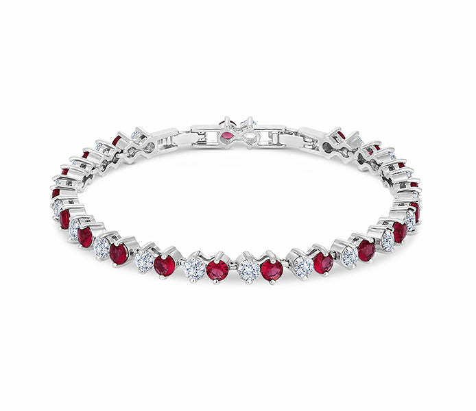 Purity Bracelet with Red Crystals and Extra Link