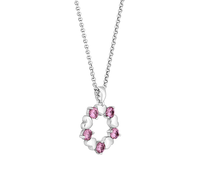 Ring-O-Ring Pendant with Pink Crystals