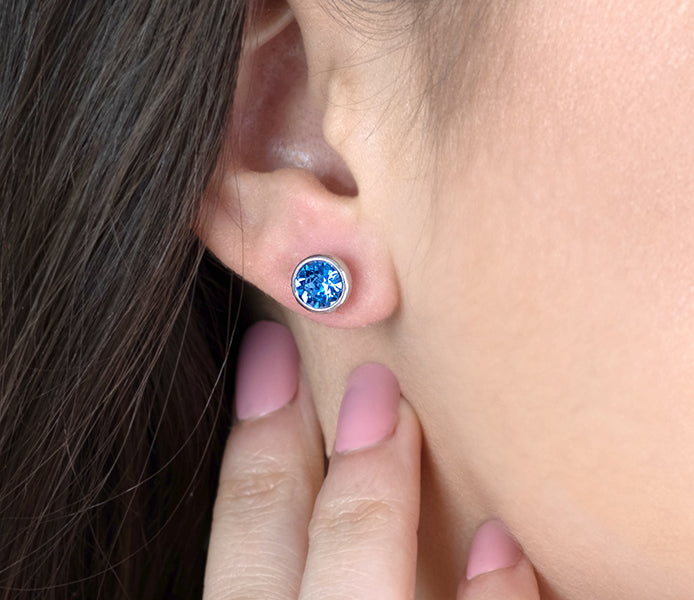 Sapphire Circle Stud