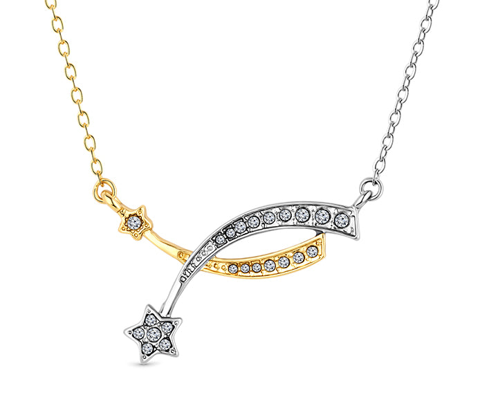 Shooting Star Necklace in gold and rhodium plating