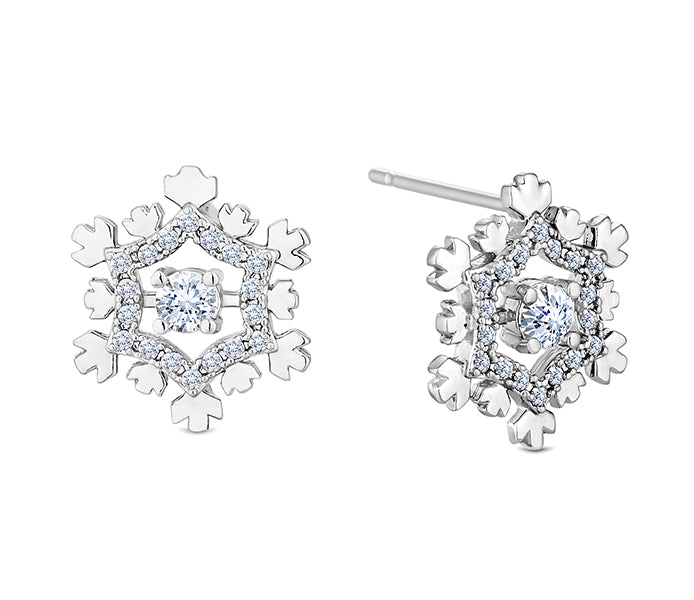 Snowflake Earrings with Crystals