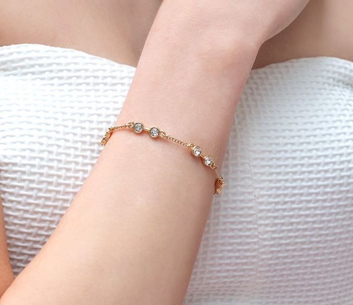 Stacker bra crystal gold bracelet