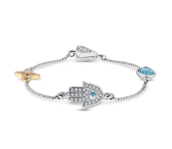 Stacker Magnetic Bracelet with Hamsa Hand Charm