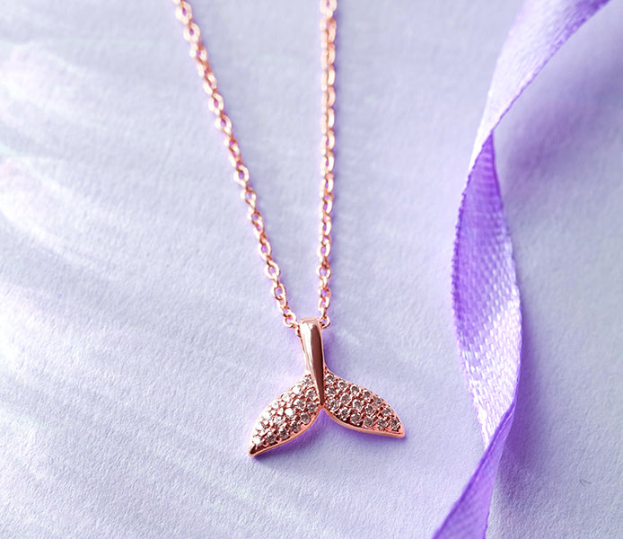 Tail pendant in rose gold plating