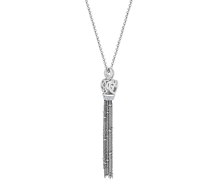 Tassel Necklace with Crystals