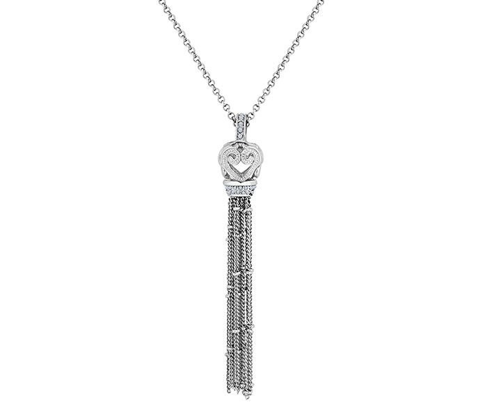 Tassel Necklace with Crystals