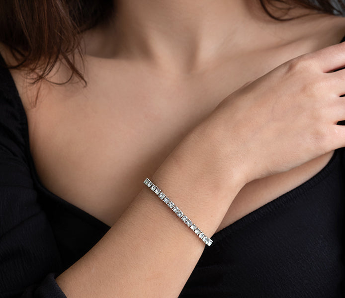 Tennis Bracelet in Imi Rhodium Plating