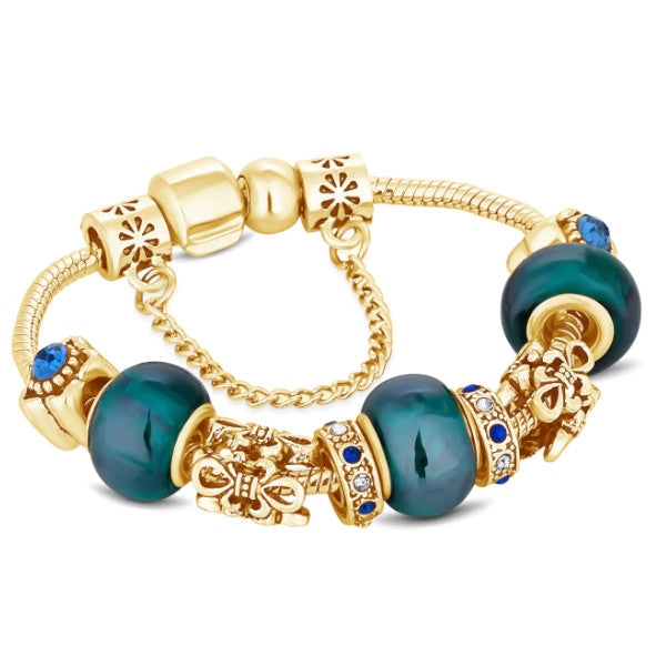 Treasure Bracelet in Blue with Gold Plating - Smal