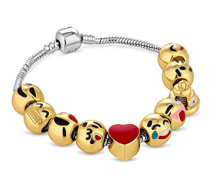 Treasure Bracelet with 10 Emoji Charm Beads