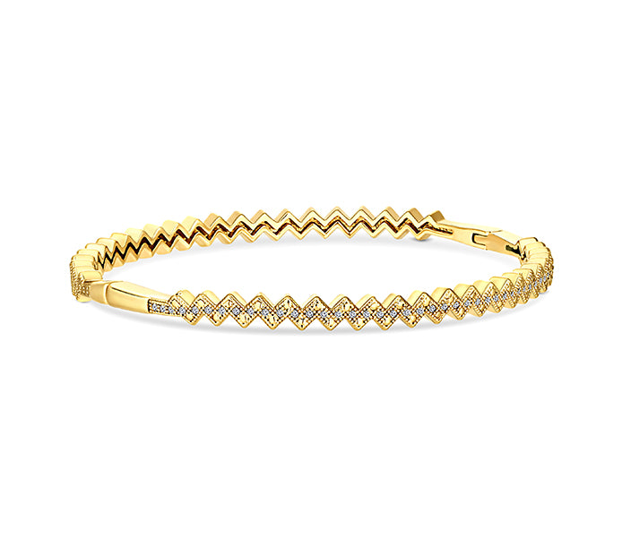 Zig Zag Bangle in gold plating