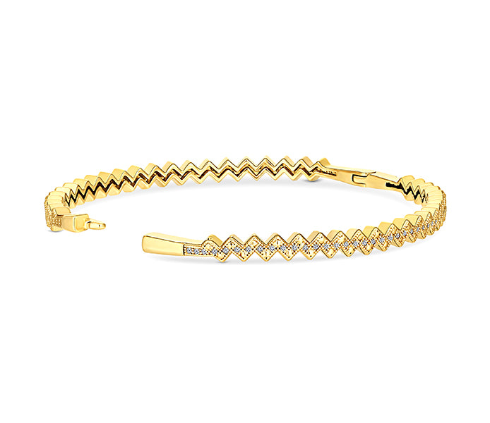 Zig Zag Bangle in gold plating