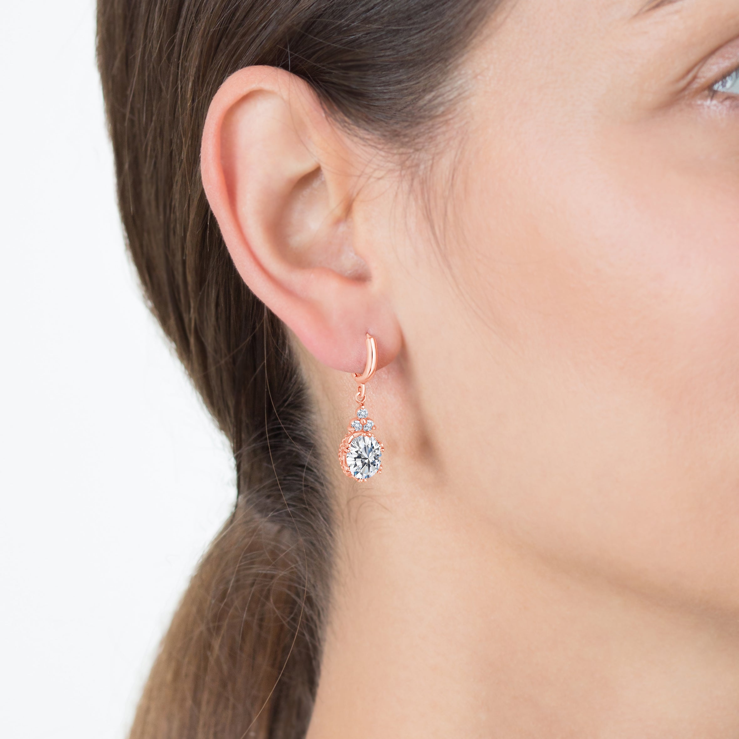 Elliptical Earrings in Rose Gold Plating